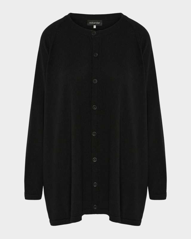 228 1 Ply Cashmere Raglan Sleeve Round Neck Cardigan Long